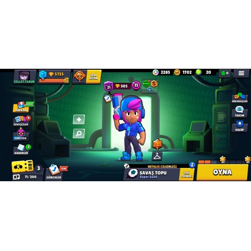  Brawl stars YILDIZ shellyli hesap